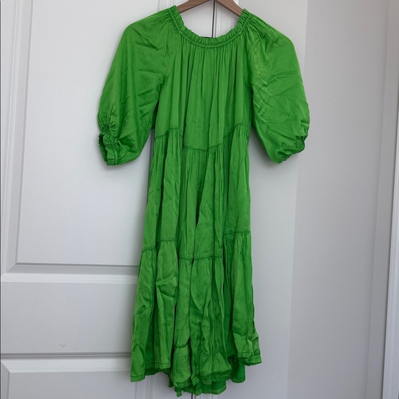 Raquel Allegra Lily Pleated Dress in Green Apple Size S - Picture 7 of 8